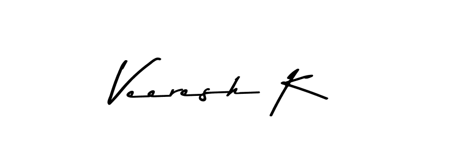 Asem Kandis PERSONAL USE is a professional signature style that is perfect for those who want to add a touch of class to their signature. It is also a great choice for those who want to make their signature more unique. Get Veeresh K name to fancy signature for free. Veeresh K signature style 9 images and pictures png