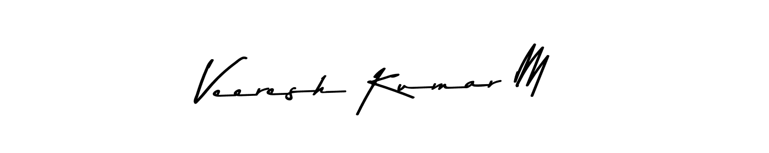 Make a beautiful signature design for name Veeresh Kumar M. With this signature (Asem Kandis PERSONAL USE) style, you can create a handwritten signature for free. Veeresh Kumar M signature style 9 images and pictures png