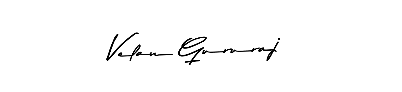 Create a beautiful signature design for name Velan Gururaj. With this signature (Asem Kandis PERSONAL USE) fonts, you can make a handwritten signature for free. Velan Gururaj signature style 9 images and pictures png