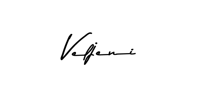 Make a beautiful signature design for name Veljeni. With this signature (Asem Kandis PERSONAL USE) style, you can create a handwritten signature for free. Veljeni signature style 9 images and pictures png