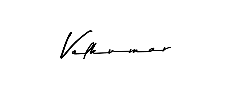 How to make Velkumar name signature. Use Asem Kandis PERSONAL USE style for creating short signs online. This is the latest handwritten sign. Velkumar signature style 9 images and pictures png
