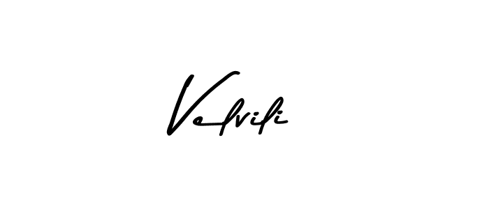 Create a beautiful signature design for name Velvili. With this signature (Asem Kandis PERSONAL USE) fonts, you can make a handwritten signature for free. Velvili signature style 9 images and pictures png