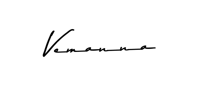 Design your own signature with our free online signature maker. With this signature software, you can create a handwritten (Asem Kandis PERSONAL USE) signature for name Vemanna. Vemanna signature style 9 images and pictures png