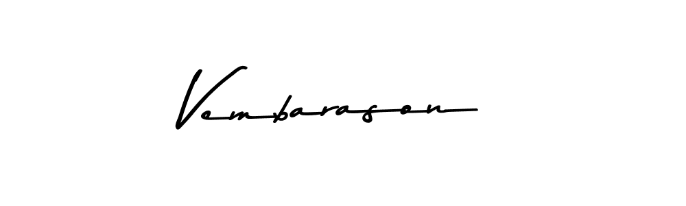 Create a beautiful signature design for name Vembarason. With this signature (Asem Kandis PERSONAL USE) fonts, you can make a handwritten signature for free. Vembarason signature style 9 images and pictures png