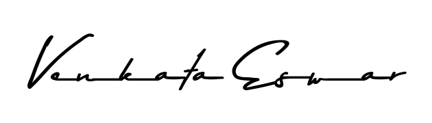 Looking for an artistic signature for Venkata Eswar? The Asem Kandis PERSONAL USE calligraphy style gives a sophisticated flow suitable for business cards and emails. Venkata Eswar signature style 9 images and pictures png