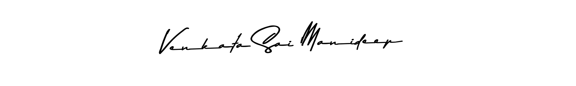 Create a beautiful signature design for name Venkata Sai Manideep. With this signature (Asem Kandis PERSONAL USE) fonts, you can make a handwritten signature for free. Venkata Sai Manideep signature style 9 images and pictures png