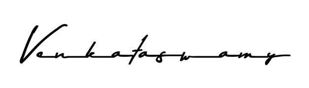 Practice writing Venkataswamy with the flow of Asem Kandis PERSONAL USE lettering. A fantastic source of inspiration for developing your personal signature style. Venkataswamy signature style 9 images and pictures png