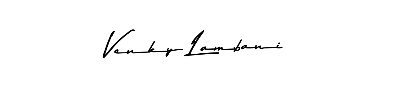 Make a beautiful signature design for name Venky Lambani. With this signature (Asem Kandis PERSONAL USE) style, you can create a handwritten signature for free. Venky Lambani signature style 9 images and pictures png