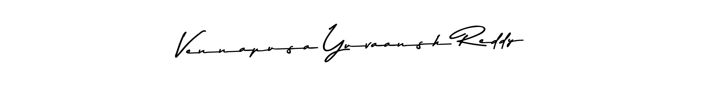 The best way (Asem Kandis PERSONAL USE) to make a short signature is to pick only two or three words in your name. The name Vennapusa Yuvaansh Reddy include a total of six letters. For converting this name. Vennapusa Yuvaansh Reddy signature style 9 images and pictures png