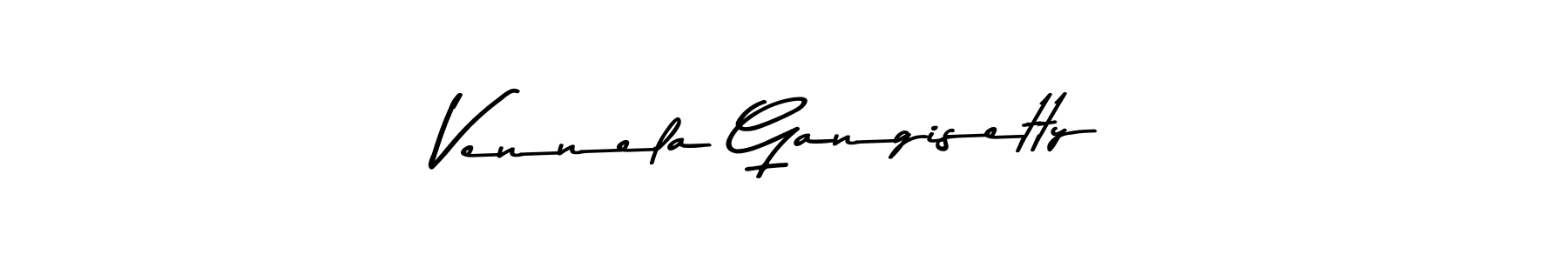Also You can easily find your signature by using the search form. We will create Vennela Gangisetty name handwritten signature images for you free of cost using Asem Kandis PERSONAL USE sign style. Vennela Gangisetty signature style 9 images and pictures png