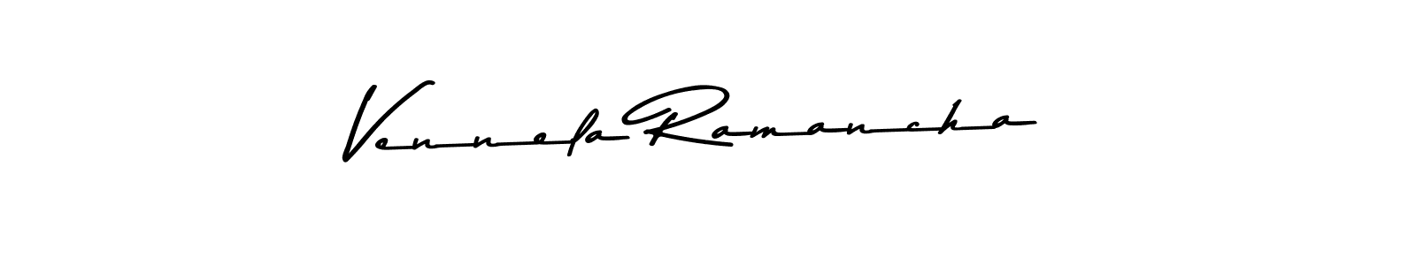 if you are searching for the best signature style for your name Vennela Ramancha. so please give up your signature search. here we have designed multiple signature styles  using Asem Kandis PERSONAL USE. Vennela Ramancha signature style 9 images and pictures png