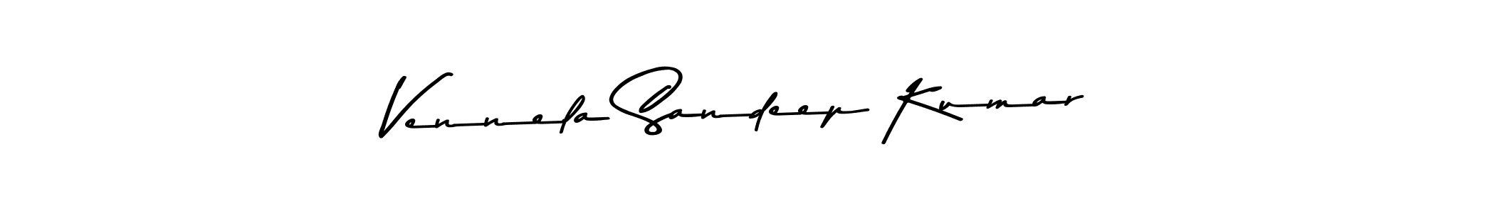 Make a beautiful signature design for name Vennela Sandeep Kumar. With this signature (Asem Kandis PERSONAL USE) style, you can create a handwritten signature for free. Vennela Sandeep Kumar signature style 9 images and pictures png