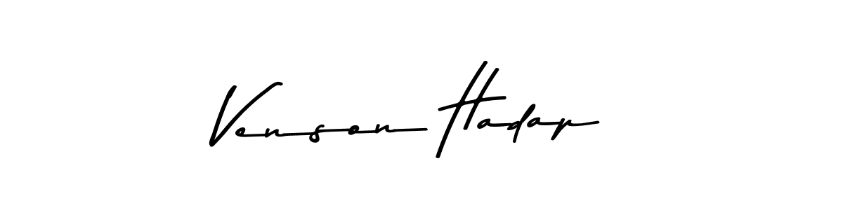Create a beautiful signature design for name Venson Hadap. With this signature (Asem Kandis PERSONAL USE) fonts, you can make a handwritten signature for free. Venson Hadap signature style 9 images and pictures png