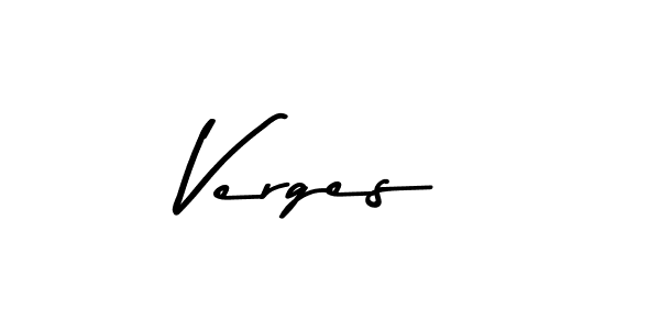 Create a beautiful signature design for name Verges. With this signature (Asem Kandis PERSONAL USE) fonts, you can make a handwritten signature for free. Verges signature style 9 images and pictures png