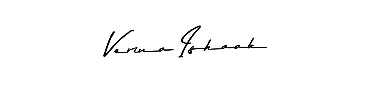 Use a signature maker to create a handwritten signature online. With this signature software, you can design (Asem Kandis PERSONAL USE) your own signature for name Verina Ishaak. Verina Ishaak signature style 9 images and pictures png