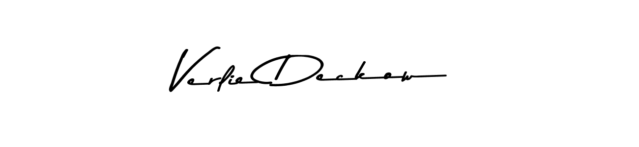 How to make Verlie Deckow name signature. Use Asem Kandis PERSONAL USE style for creating short signs online. This is the latest handwritten sign. Verlie Deckow signature style 9 images and pictures png