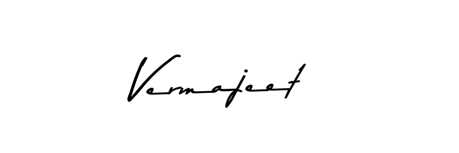 Create a beautiful signature design for name Vermajeet. With this signature (Asem Kandis PERSONAL USE) fonts, you can make a handwritten signature for free. Vermajeet signature style 9 images and pictures png