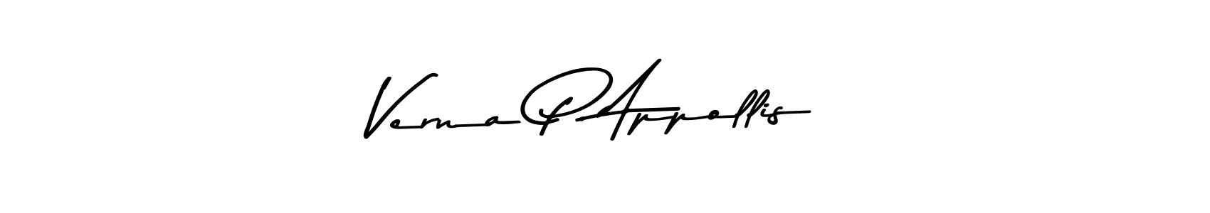 Asem Kandis PERSONAL USE is a professional signature style that is perfect for those who want to add a touch of class to their signature. It is also a great choice for those who want to make their signature more unique. Get Verna P. Appollis name to fancy signature for free. Verna P. Appollis signature style 9 images and pictures png