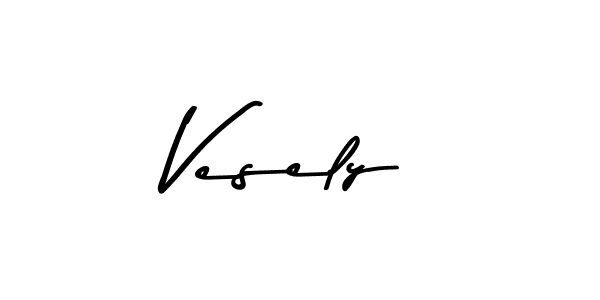 How to make Vesely name signature. Use Asem Kandis PERSONAL USE style for creating short signs online. This is the latest handwritten sign. Vesely signature style 9 images and pictures png