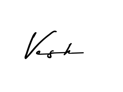 Make a beautiful signature design for name Vesh. With this signature (Asem Kandis PERSONAL USE) style, you can create a handwritten signature for free. Vesh signature style 9 images and pictures png