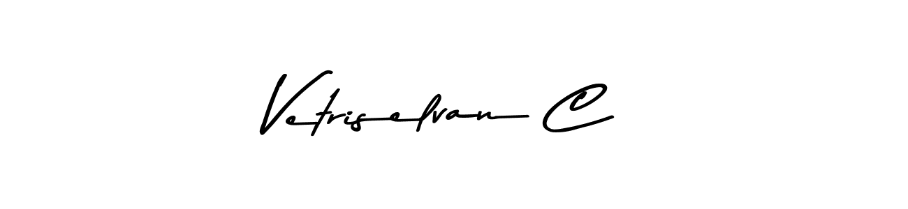 You should practise on your own different ways (Asem Kandis PERSONAL USE) to write your name (Vetriselvan C) in signature. don't let someone else do it for you. Vetriselvan C signature style 9 images and pictures png