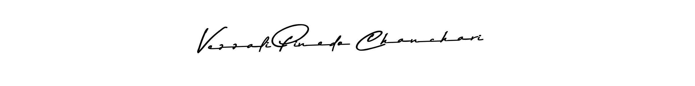 How to make Vezzali Pinedo Chanchari name signature. Use Asem Kandis PERSONAL USE style for creating short signs online. This is the latest handwritten sign. Vezzali Pinedo Chanchari signature style 9 images and pictures png