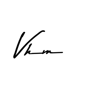 Make a beautiful signature design for name Vhm. With this signature (Asem Kandis PERSONAL USE) style, you can create a handwritten signature for free. Vhm signature style 9 images and pictures png