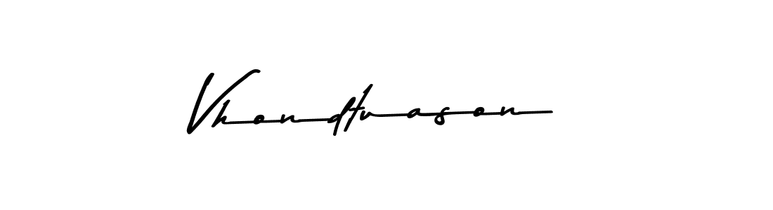 Create a beautiful signature design for name Vhondtuason. With this signature (Asem Kandis PERSONAL USE) fonts, you can make a handwritten signature for free. Vhondtuason signature style 9 images and pictures png