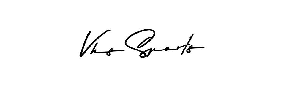 Make a beautiful signature design for name Vhs Sports. With this signature (Asem Kandis PERSONAL USE) style, you can create a handwritten signature for free. Vhs Sports signature style 9 images and pictures png
