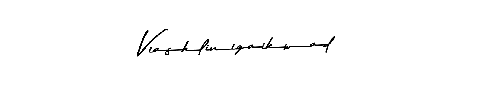 Create a beautiful signature design for name Viashlinigaikwad. With this signature (Asem Kandis PERSONAL USE) fonts, you can make a handwritten signature for free. Viashlinigaikwad signature style 9 images and pictures png