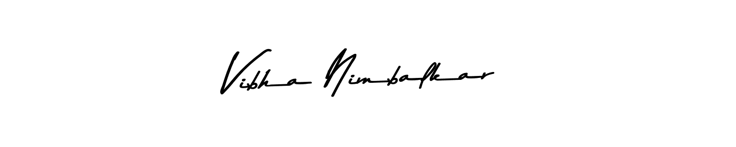How to make Vibha Nimbalkar name signature. Use Asem Kandis PERSONAL USE style for creating short signs online. This is the latest handwritten sign. Vibha Nimbalkar signature style 9 images and pictures png