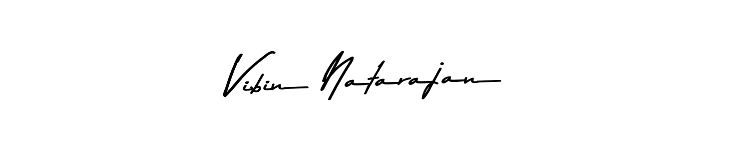 How to make Vibin Natarajan name signature. Use Asem Kandis PERSONAL USE style for creating short signs online. This is the latest handwritten sign. Vibin Natarajan signature style 9 images and pictures png