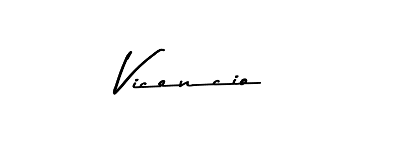 Make a beautiful signature design for name Vicencio. With this signature (Asem Kandis PERSONAL USE) style, you can create a handwritten signature for free. Vicencio signature style 9 images and pictures png