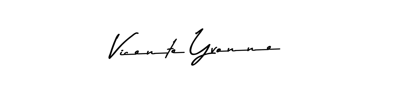 Make a beautiful signature design for name Vicente Yvonne. With this signature (Asem Kandis PERSONAL USE) style, you can create a handwritten signature for free. Vicente Yvonne signature style 9 images and pictures png