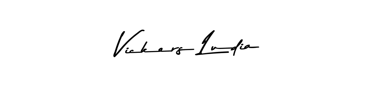 How to make Vickers Ludia name signature. Use Asem Kandis PERSONAL USE style for creating short signs online. This is the latest handwritten sign. Vickers Ludia signature style 9 images and pictures png