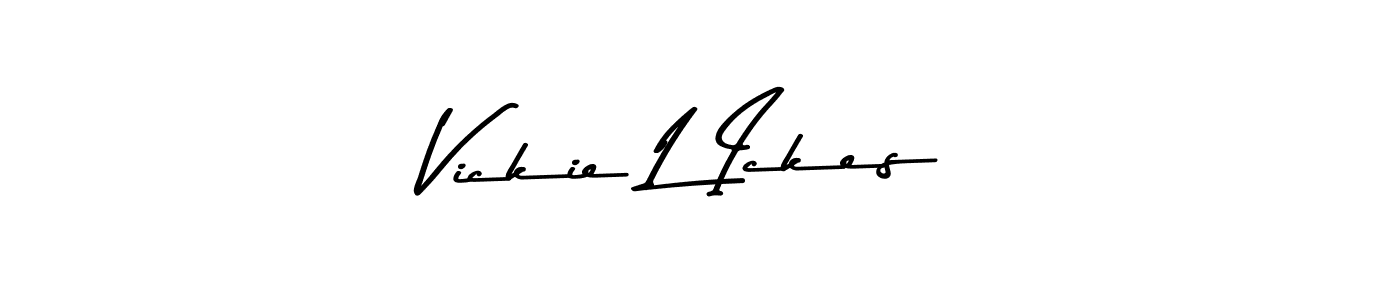 How to make Vickie L Ickes name signature. Use Asem Kandis PERSONAL USE style for creating short signs online. This is the latest handwritten sign. Vickie L Ickes signature style 9 images and pictures png