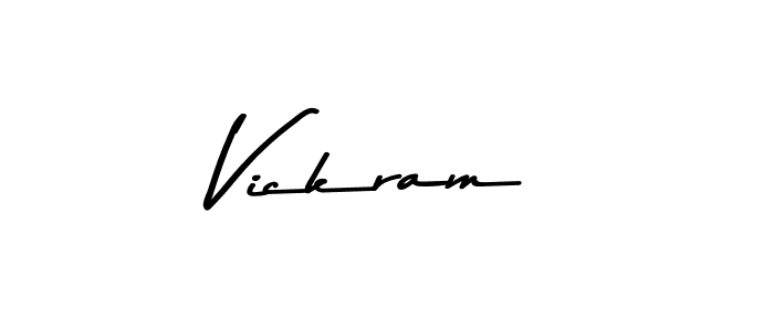 Make a beautiful signature design for name Vickram. With this signature (Asem Kandis PERSONAL USE) style, you can create a handwritten signature for free. Vickram signature style 9 images and pictures png