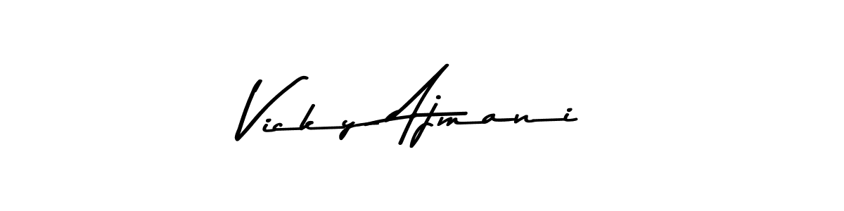 Create a beautiful signature design for name Vicky Ajmani. With this signature (Asem Kandis PERSONAL USE) fonts, you can make a handwritten signature for free. Vicky Ajmani signature style 9 images and pictures png