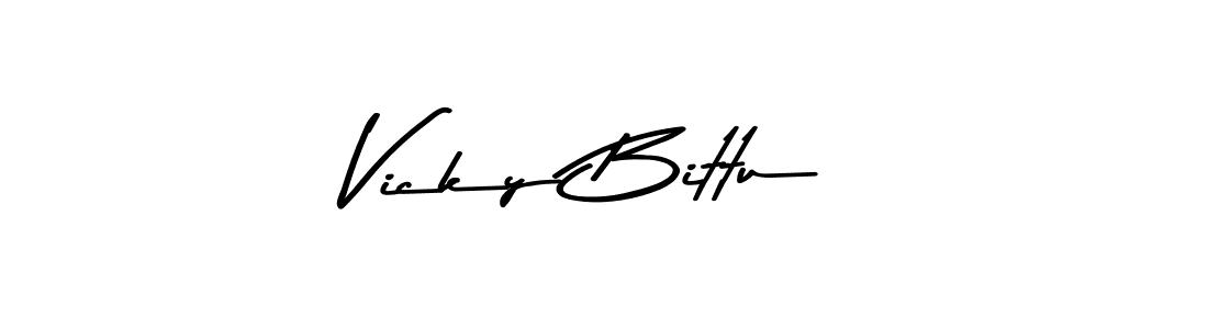 Vicky Bittu stylish signature style. Best Handwritten Sign (Asem Kandis PERSONAL USE) for my name. Handwritten Signature Collection Ideas for my name Vicky Bittu. Vicky Bittu signature style 9 images and pictures png