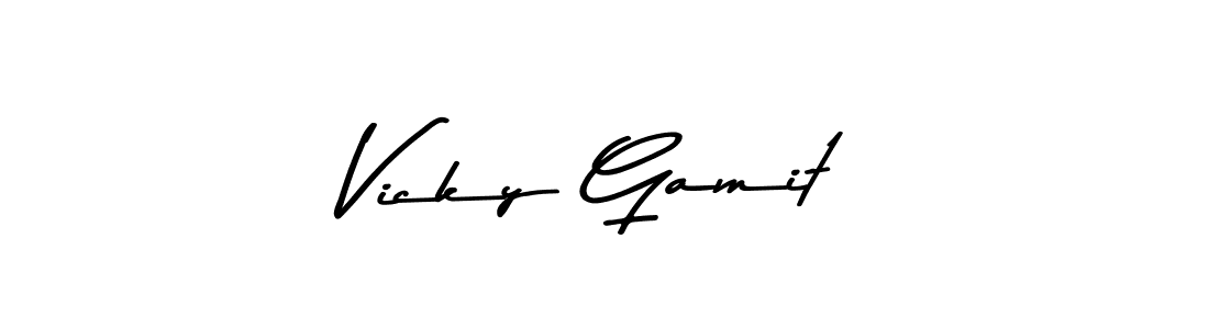 How to make Vicky Gamit signature? Asem Kandis PERSONAL USE is a professional autograph style. Create handwritten signature for Vicky Gamit name. Vicky Gamit signature style 9 images and pictures png