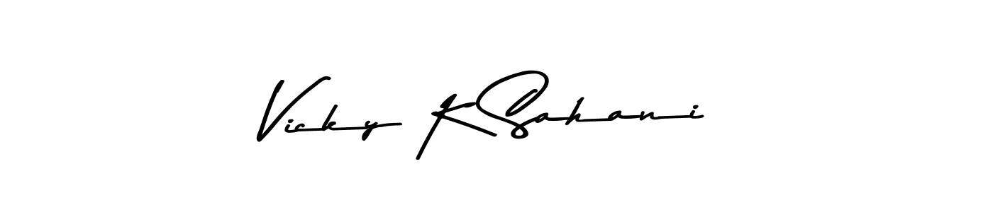 Also we have Vicky K Sahani name is the best signature style. Create professional handwritten signature collection using Asem Kandis PERSONAL USE autograph style. Vicky K Sahani signature style 9 images and pictures png