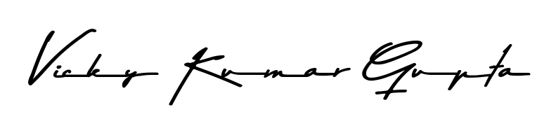 Create a personalized artistic stamp with Vicky Kumar Gupta in Asem Kandis PERSONAL USE font. Perfect for visual artists, designers, and influencers. Vicky Kumar Gupta signature style 9 images and pictures png