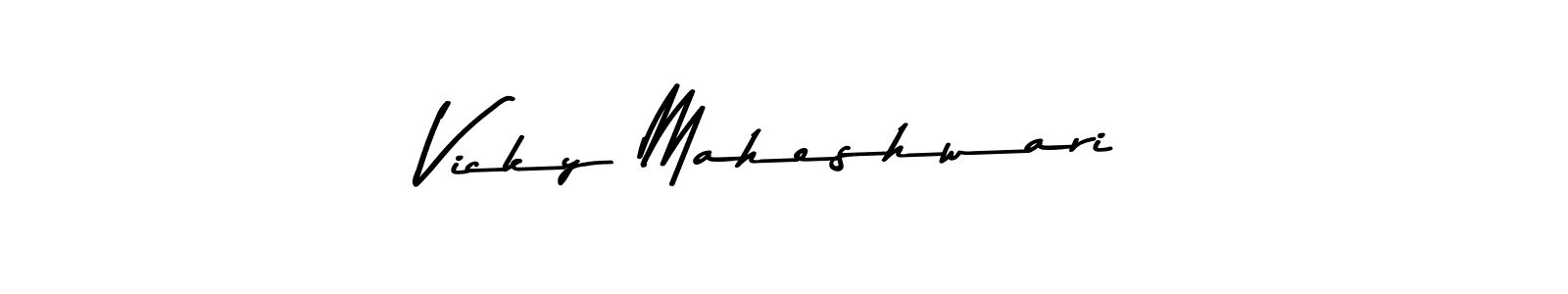 Also You can easily find your signature by using the search form. We will create Vicky Maheshwari name handwritten signature images for you free of cost using Asem Kandis PERSONAL USE sign style. Vicky Maheshwari signature style 9 images and pictures png