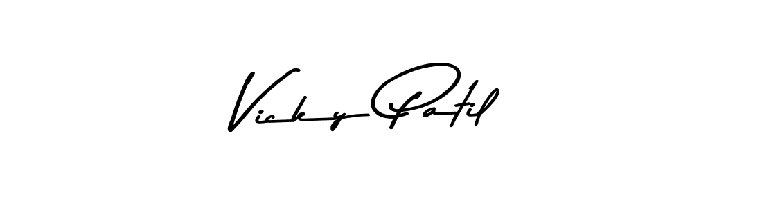 Design your own signature with our free online signature maker. With this signature software, you can create a handwritten (Asem Kandis PERSONAL USE) signature for name Vicky Patil. Vicky Patil signature style 9 images and pictures png