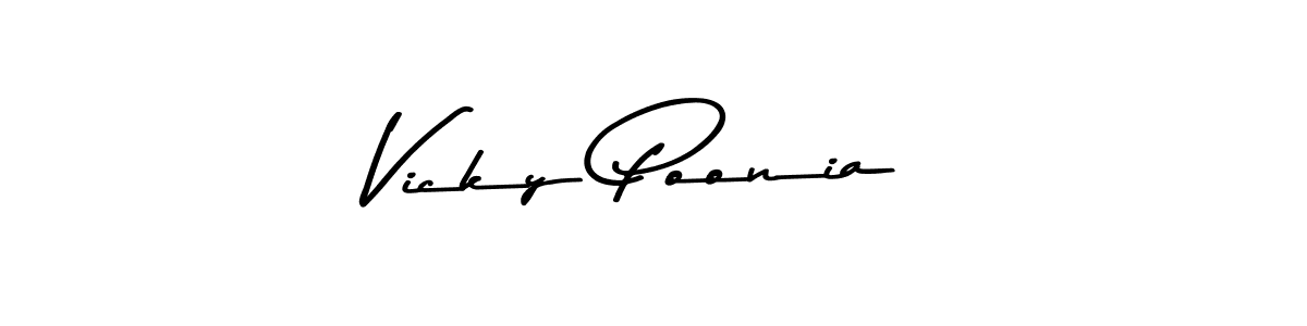 Make a beautiful signature design for name Vicky Poonia. With this signature (Asem Kandis PERSONAL USE) style, you can create a handwritten signature for free. Vicky Poonia signature style 9 images and pictures png