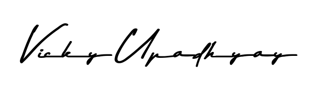 Make your name Vicky Upadhyay memorable on every contract using Asem Kandis PERSONAL USE autograph style. Instant transparent background export available. Vicky Upadhyay signature style 9 images and pictures png