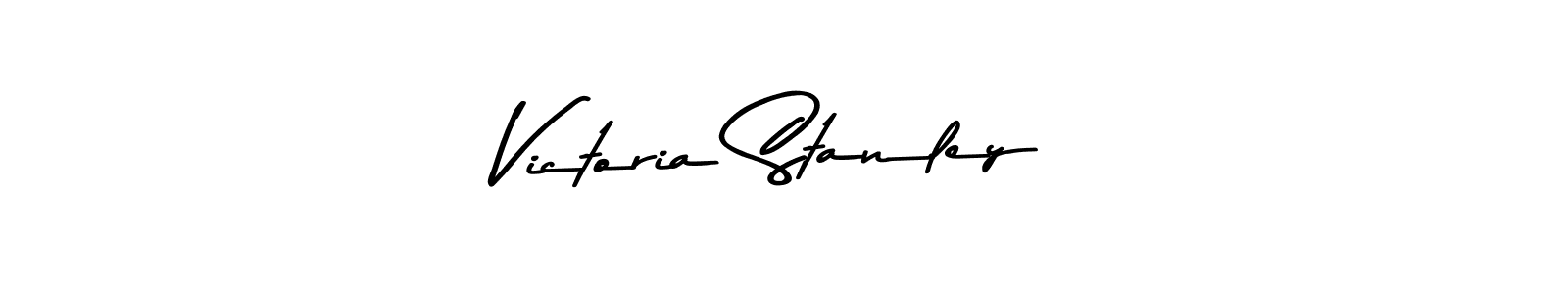 How to make Victoria Stanley name signature. Use Asem Kandis PERSONAL USE style for creating short signs online. This is the latest handwritten sign. Victoria Stanley signature style 9 images and pictures png