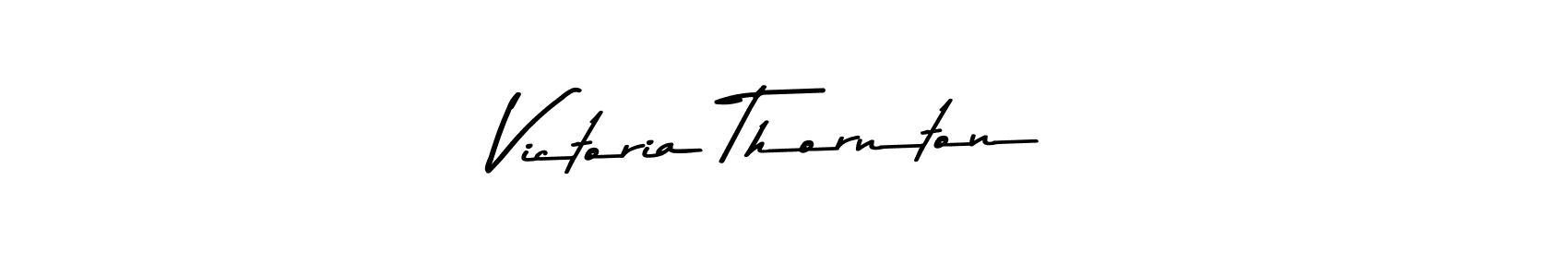 How to make Victoria Thornton name signature. Use Asem Kandis PERSONAL USE style for creating short signs online. This is the latest handwritten sign. Victoria Thornton signature style 9 images and pictures png