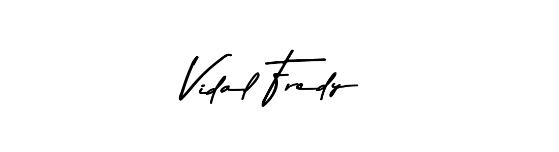 Make a beautiful signature design for name Vidal Fredy. With this signature (Asem Kandis PERSONAL USE) style, you can create a handwritten signature for free. Vidal Fredy signature style 9 images and pictures png