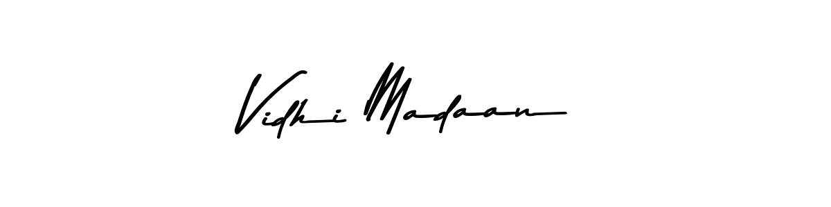 Design your own signature with our free online signature maker. With this signature software, you can create a handwritten (Asem Kandis PERSONAL USE) signature for name Vidhi Madaan. Vidhi Madaan signature style 9 images and pictures png
